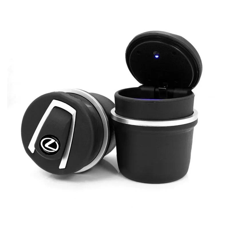 AABGE1 Car Ashtray Garbage Can LED Light Creative Ashtray Accessories for Lexus RX300 RX450 EX300h IS200 IS250 IS300 GS300 NX GS LX GX