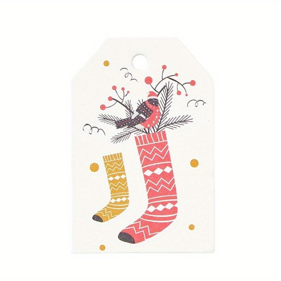 100 шт., бирки с Рождеством, крафт-бумага, подарочная этикетка для открыток, бирка «сделай сам», повесить бирки, декор для подарочной упаковки, подарочная карта