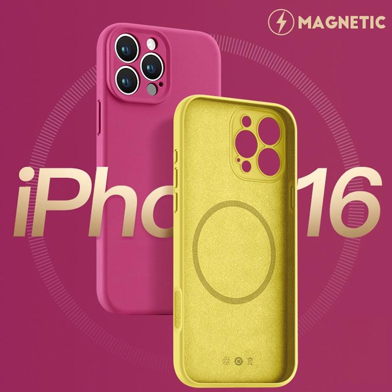 Жидкий силиконовый магнитный чехол для телефона для iPhone 14 15 11 12 13 16 Pro Max Plus Мягкий противоударный Защитный чехол для беспроводной зарядки Fundas