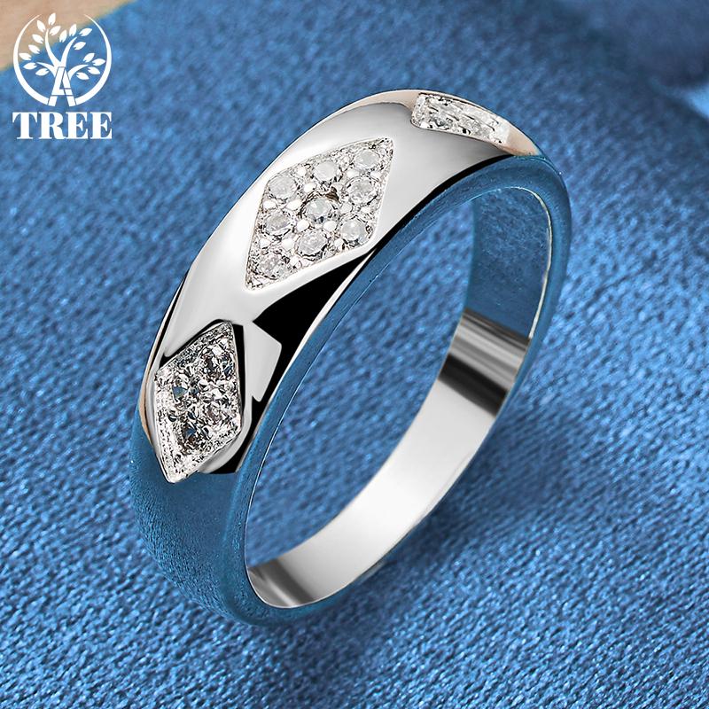 Ювелирные изделия из стерлингового серебра 925 пробы с тремя цирконами AAA