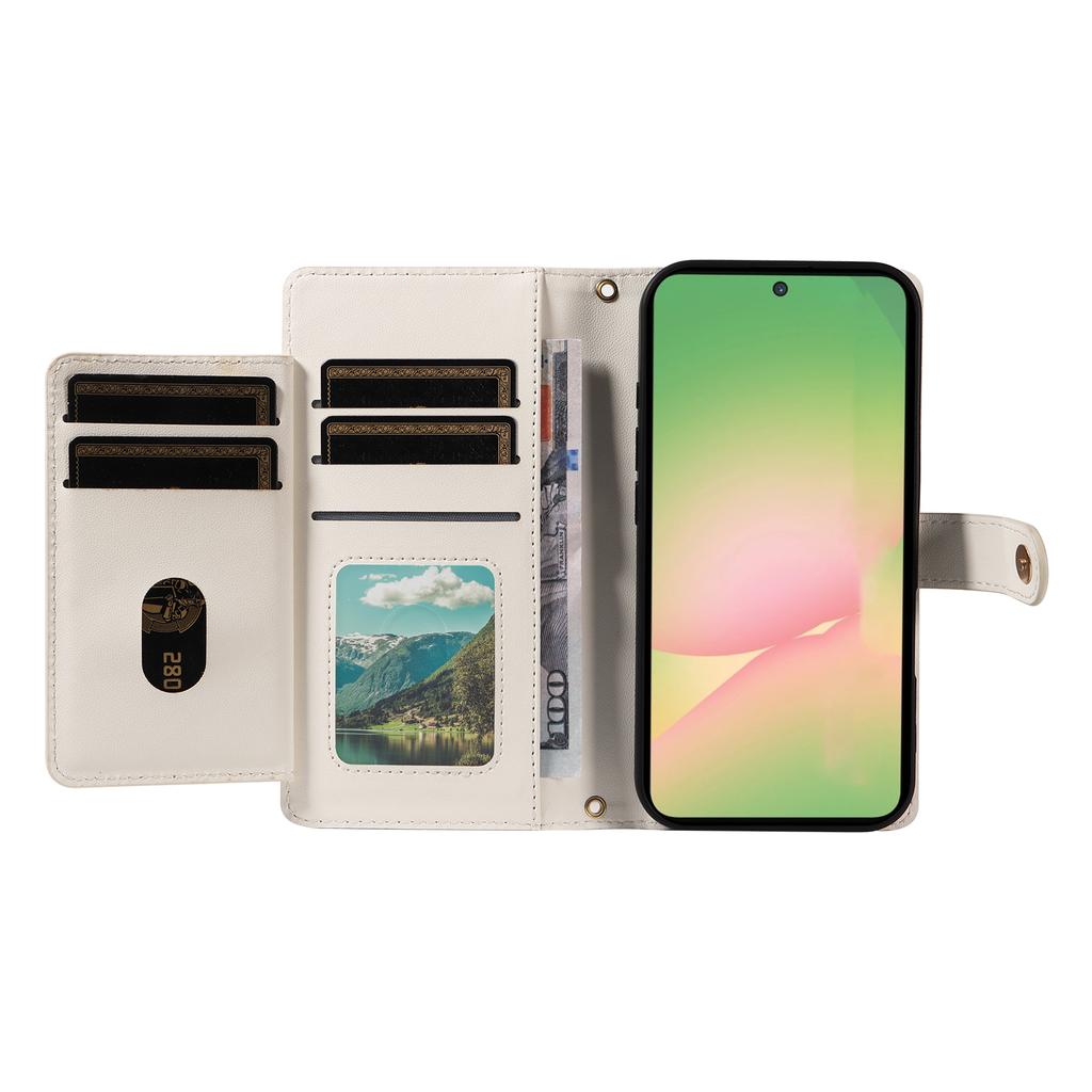 For Samsung Galaxy A56 5G/M56 5G Wallet Case with Straps, Rhombus Leather Stand Phone Cover