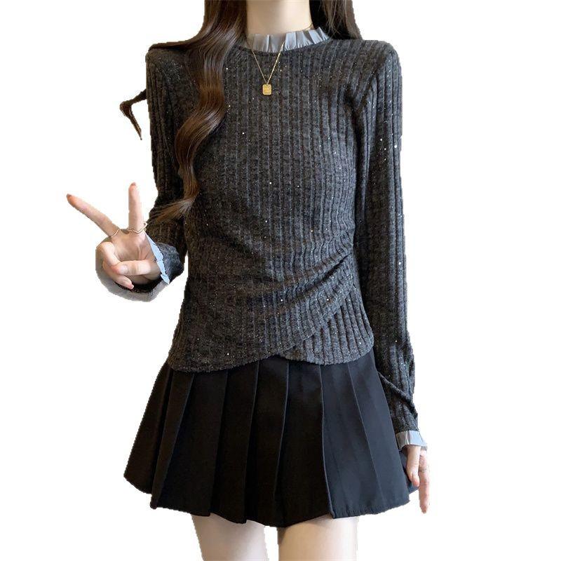 Женский облегающий трикотаж в корейском стиле 2025: Универсальный облегающий топ для весны и осени