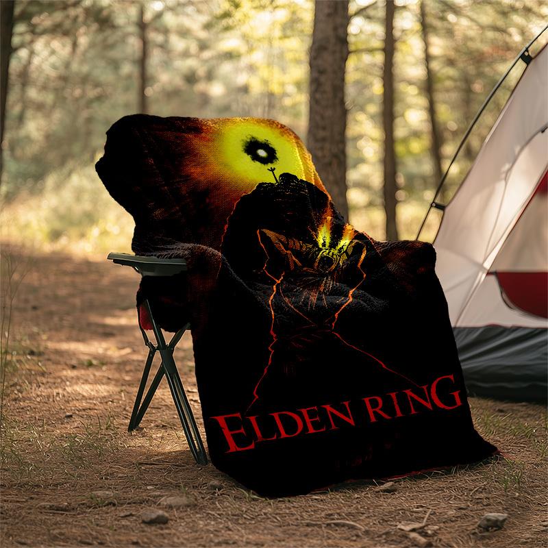 1pc Elden Ring Theme Blanket - Digital Print, Polyester, Cozy for All Seasons, Perfect for Outdoor, and Travel