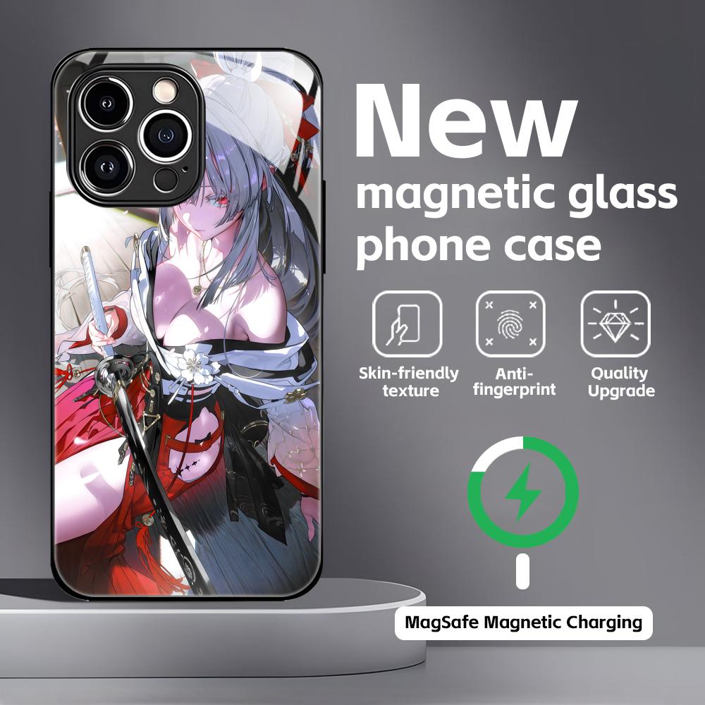 Чехол для телефона Wuthering Waves Hiyuki для iPhone 17 16 15 14 13 12 11 X XR XS 8 Plus Mini Pro Max Стеклянный Магнитный Чехол