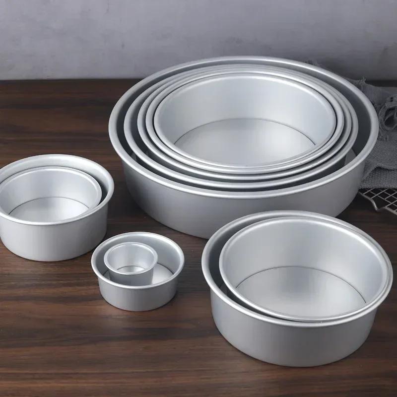 Круглая форма для торта 2-9 дюймов со съемным дном DIY из алюминиевого сплава Форма для выпечки чизкейка Инструменты для украшения десертов из мастики