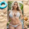 Сексуальная Блондинка Пляжное Полотенце Быстросохнущее Мягкое Микрофибра Пескостойкое Большое для Путешествий Спа Ванной Бассейна Взрослых