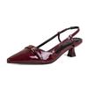 Pointed Toe Sexy Mid Heels Party Shoes Women Sandals Designer Summer Brand Pumps Slingback Casual Shoes Dress Stiletto 2024 New