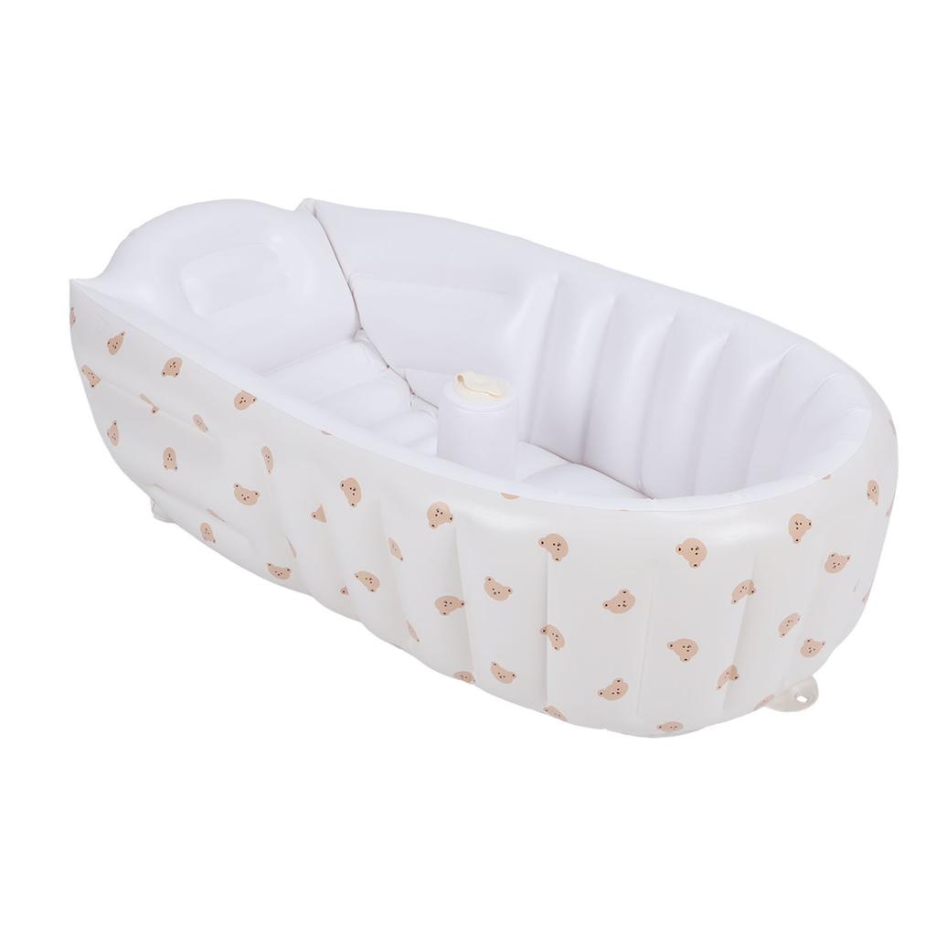 Inflatable Baby Bathtub Newborn Folding Toddler Bath Tub Portable Baby Shower Seat with Built In