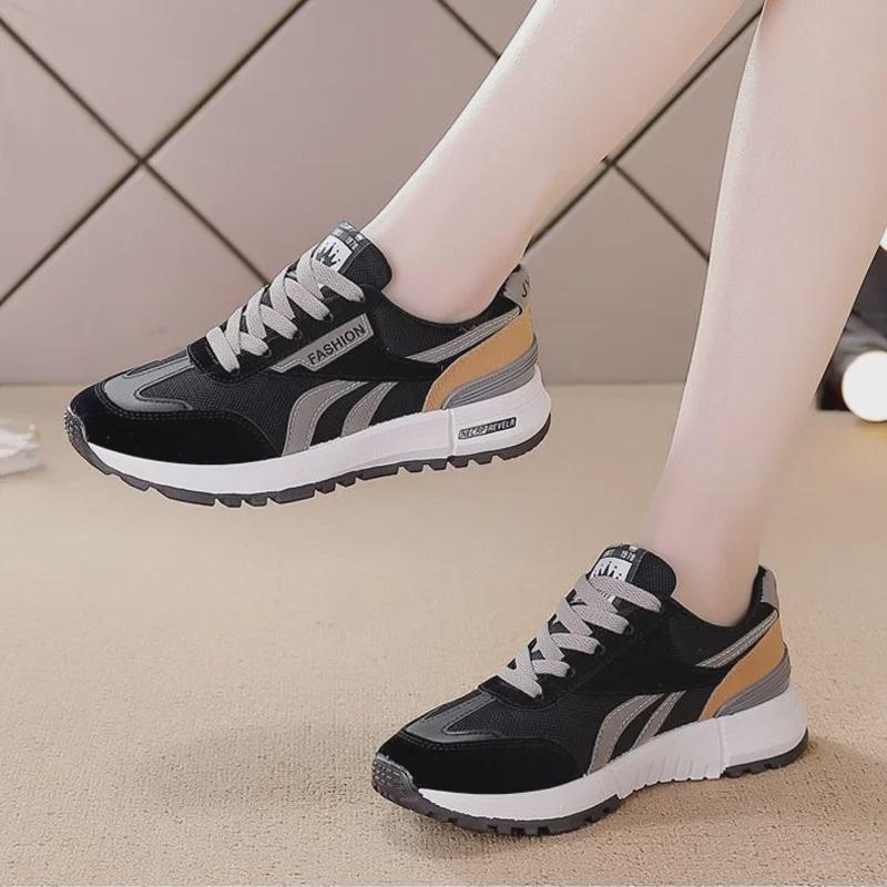 «Женская легкая спортивная обувь большого размера — удобные кроссовки для путешествий на открытом воздухе на весну/лето»