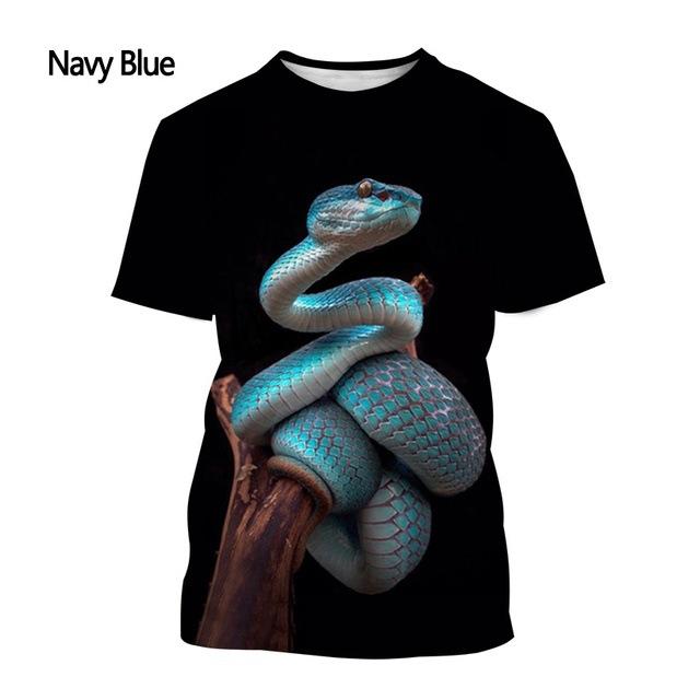 Cobra Series 3D Printed Men's Casual Short Sleeved T-shirt