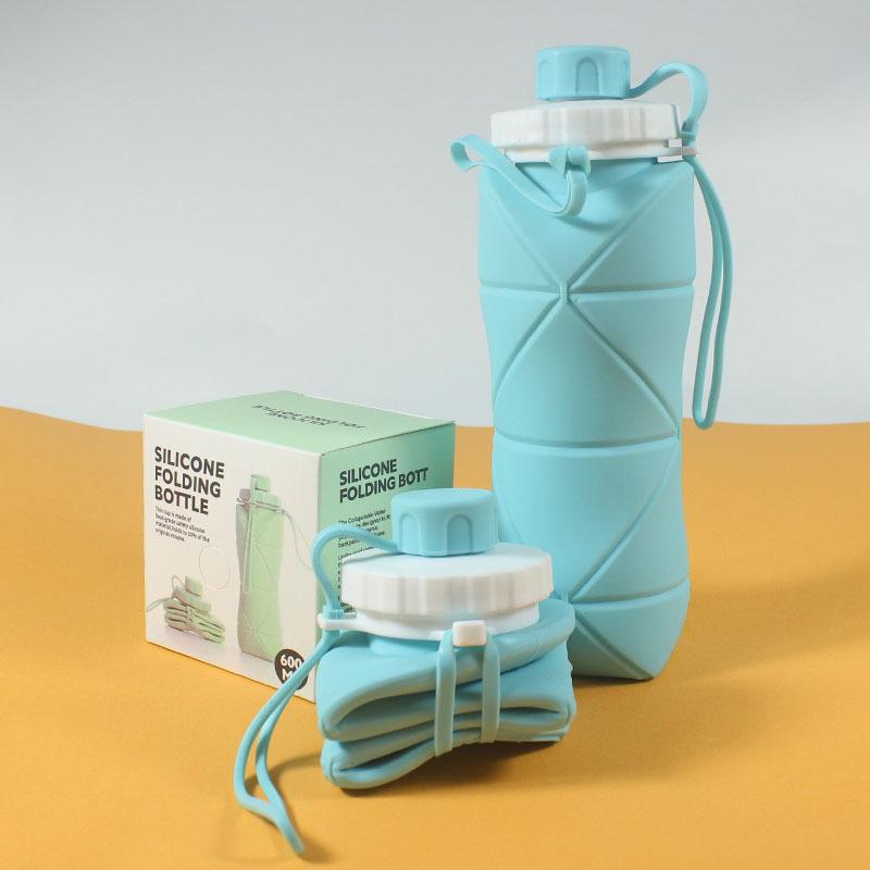 Collapsible Silicone Sports Water Bottle - Heat Resistant Portable Cup