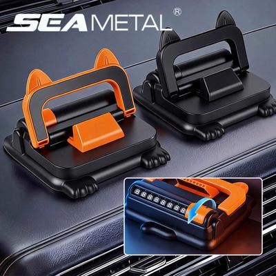 SEAMETAL Универсальный автомобильный держатель для телефона на приборную панель 360° Вращение Стабильное крепление для телефона в машине С парковочной табличкой Номерной знак Держатель для смартфона для навигации