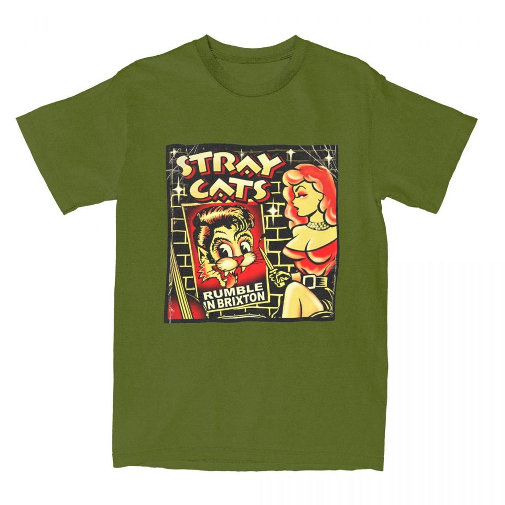 Мужская Женская Футболка Stray Cats Brian Setzer Футболки Популярная Винтажная Музыкальная Группа Летние Футболки Y2K Смешная Хлопковая Одежда Подарок