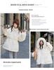 Women's Winter Plus Size Mid-Length Fox Fur Hooded Down Jacket with Large Collar