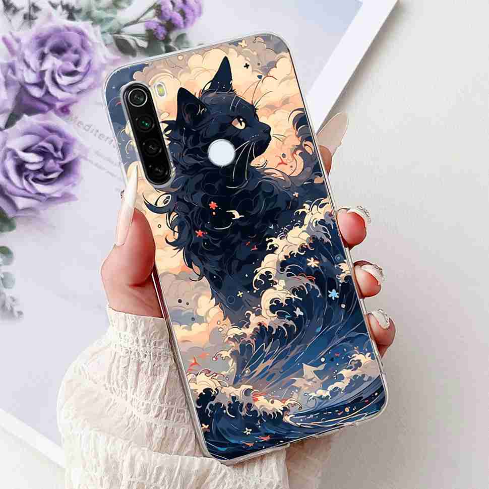 Чехол для Xiaomi Redmi Note 8 Винтажный Дракон Роскошный Цветок Мягкий Силикон ТПУ Чехол Для Redmi Note8 Note 8T Чехлы для Телефона Ударопрочный