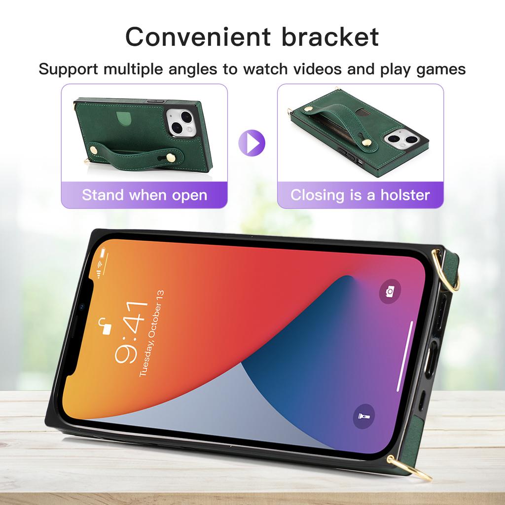 New Wristband Leather Crossbody Case for iPhone 15 14Plus 13 12 11 Pro Max XsMax for Samsung S23 S22 S21 S20 Ultra Plus Note20Ultra for Huawei P40 Pro