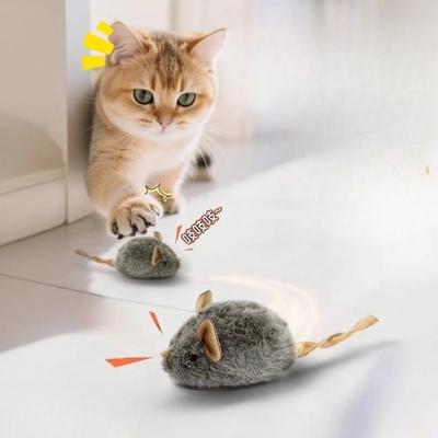 Забавная плюшевая мышь, игрушка для кошки, имитация мыши, игрушка для котенка, устойчивая к укусам, автоматическое чириканье, интерактивная жевательная игрушка для кошки