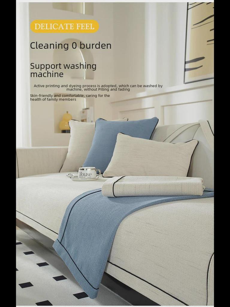 All-Season Chenille Sofa Cushion & Non-Slip Cover Set