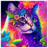 HuaCan Diamond Painting DIY Kit Cat Picture Full Round Drill Mosaic Animal Paintings Embroidery Home Decor