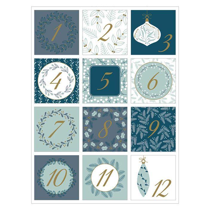Advent Calendar Stickers - Artemio - Splendid Christmas - 5 X 5 Cm - 24 Pcs - Party Decoration