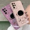 3D Astronaut Holder Plating Case For Xiaomi Redmi iPhone Samsung Galaxy OPPO VIVO Huawei Plating Lens Protection Cover
