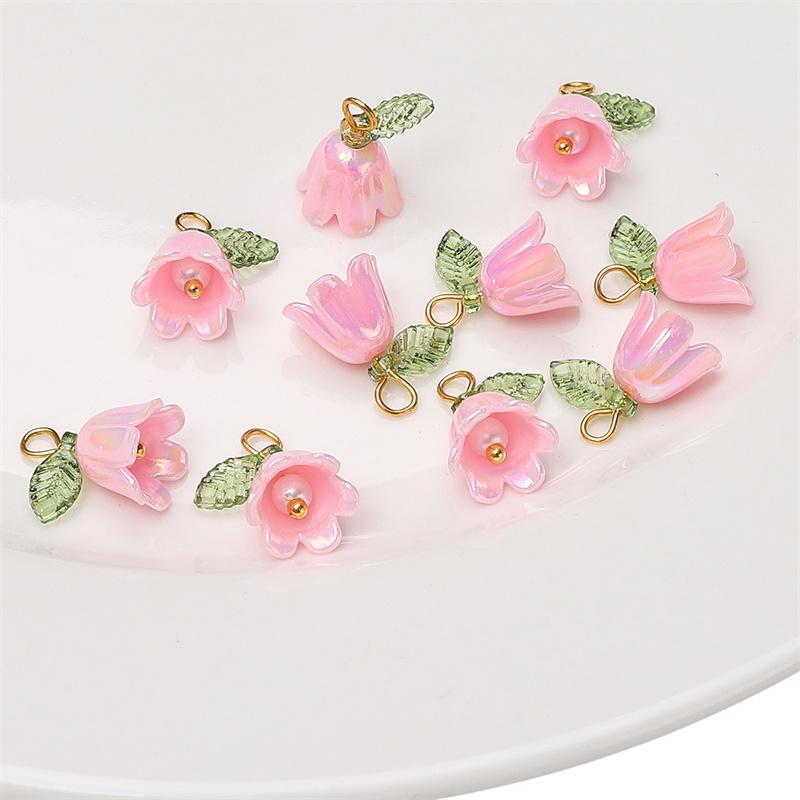 10pcs/bag Acrylic Color Lily Of The Valley Pendant DIY Bracelet Necklace Earrings Jewelry Accessories
