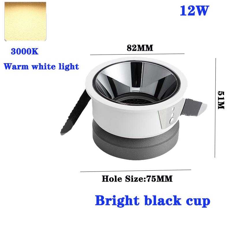 Современный светодиодный потолочный точечный светильник Downlight для внутреннего освещения, встраиваемый круглый точечный светильник для коммерческой гостиной, столовой, спальни, COB