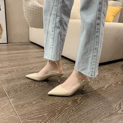 - Туфли-лодочки женские с открытым верхом на среднем каблуке-шпильке, женские черные рабочие туфли на маленьком коротком каблучке, женские туфли для通勤