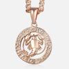 Women's Zodiac Sign Pendant 12 Constellation Charm Rose Gold Necklace Aries Leo Scorpio 3mm Snail Jewelry GP278
