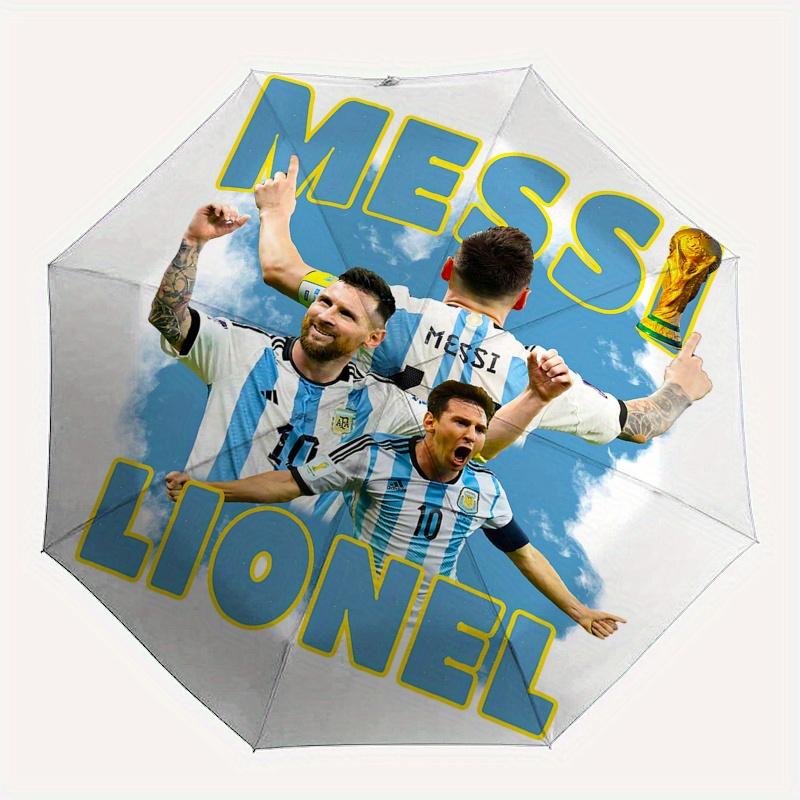Messi, Lionel Automatic Opening and Closing Umbrella, Compact Travel Umbrella, Lightweight and Portable, Suitable for Beach Commuting Busine