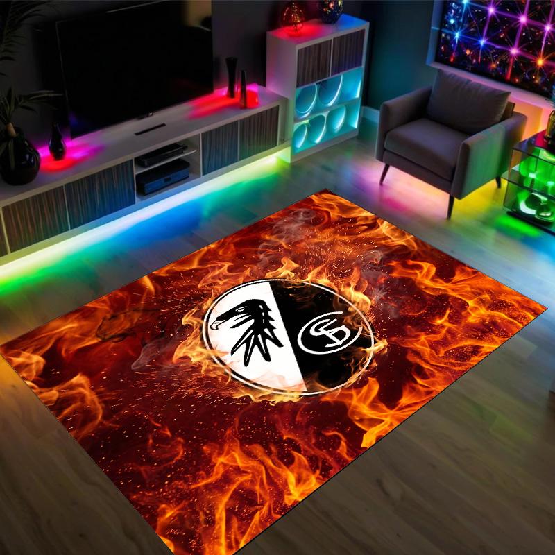 SC Freiburg FC Design Crystal Velvet Carpet Cozy Non?Slip Printed Rug For Bedroom Living Room Entrance