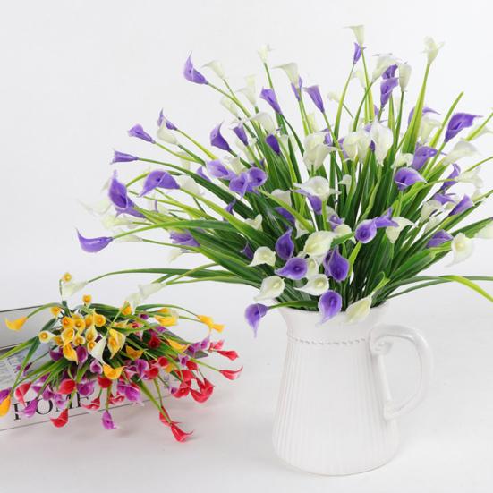 1 Bouquet 5 Branches Artificial Calla Lily Flower Wedding Table Plant Home Decor