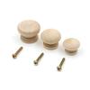 15Pcs Round Beech Wood Drawer Pull Knobs Chic Wooden Cabinet Handle Single Hole Cupboard Pull Knobs for Home Office