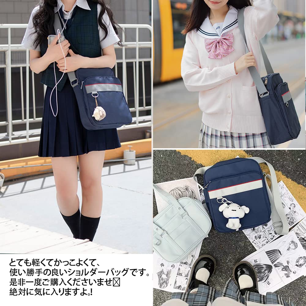 School A4 Shoulder Nylon High School Cute JK High School Student [Eolluka] Bag, Bag, Bag, Bag, Uniform, Bag,