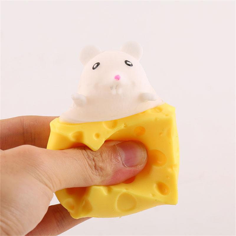 Всплывающая забавная мышь и сырный блок, сжимаемая антистрессовая игрушка, прятки, игрушки для снятия стресса для детей и взрослых