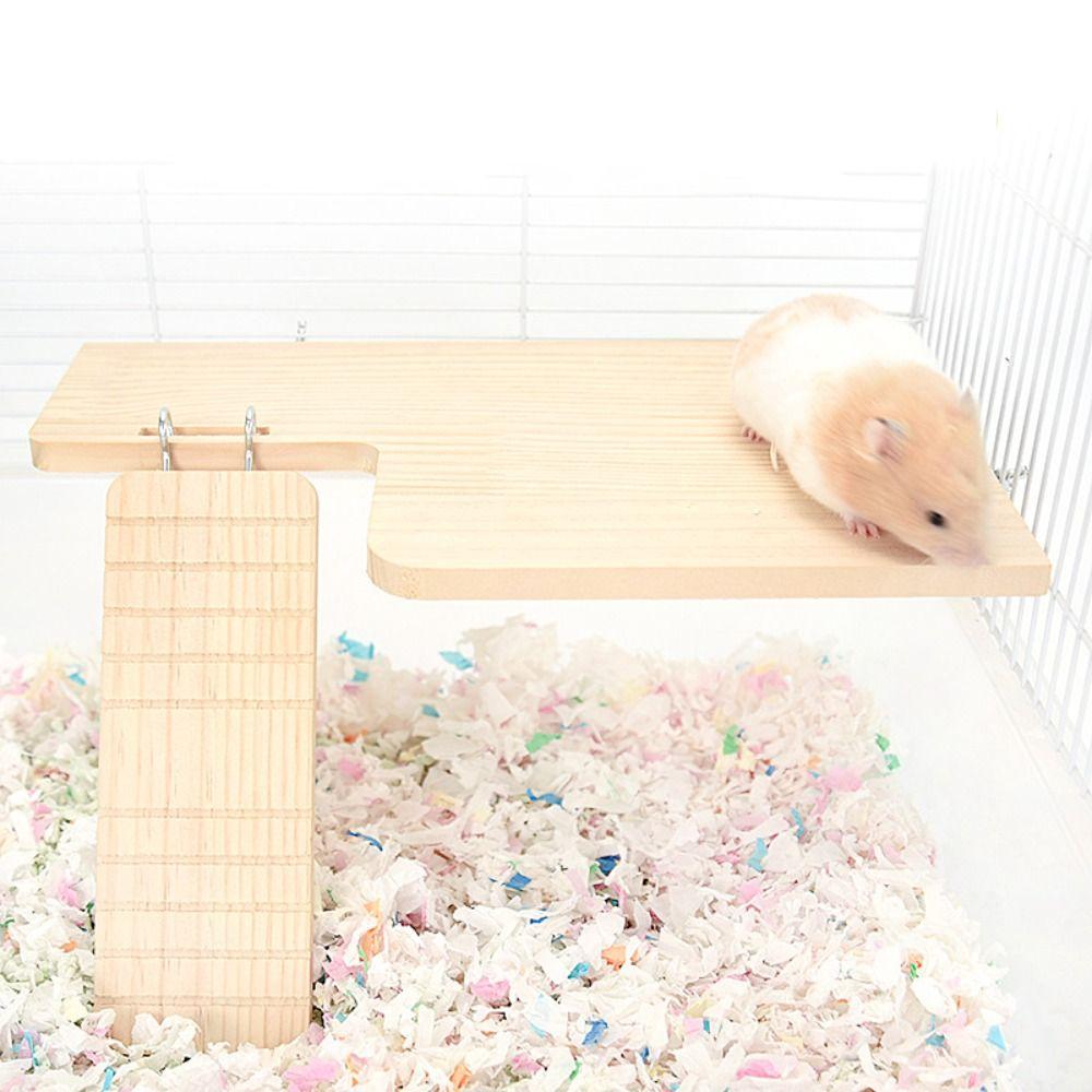 Птица Мышь Морская свинка Крыса Натуральный хомяк Выступ Клетка Аксессуары Стоячая платформа с лестницей