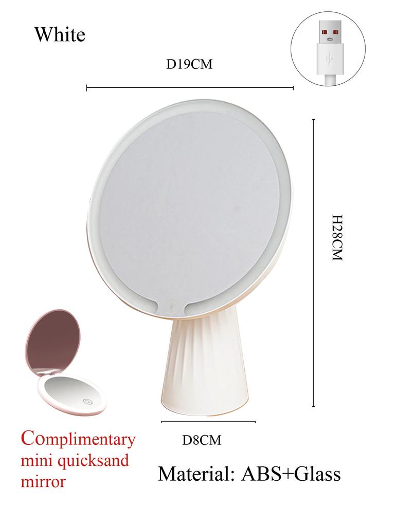 Перезаряжаемое косметическое зеркало со светодиодной подсветкой, 10-кратное увеличительное зеркало, Портативное складное дорожное зеркало, Двустороннее, Зеркало для макияжа