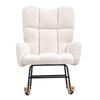 Nursery Rocking Chair, 250 lbs Weight Capacity Teddy Fabric Upholstered Glider Rocker Chair with Soft Seat and High Backrest, Nursing Chair for