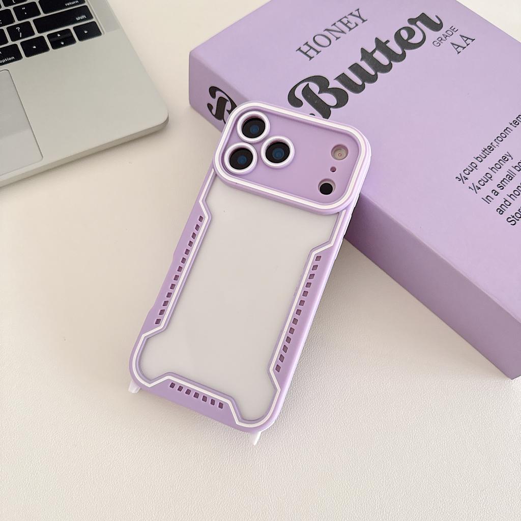Transparent PC+TPU Heat Dissipation Ins Style Glass Design Mobile Phone Case 11-17 Pro Max Hand Strap Air Edge Shockproof