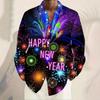 Men's Long Sleeve 3D Digital Print Christmas Shirts Casual Tops for Autumn and Winter
