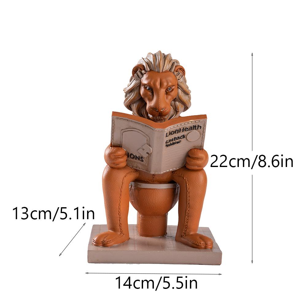 Lion Ornament Resin Animal Craft for Home Decor Living Room Desktop Bookcase Shelf Decorations Creative Gift Idea