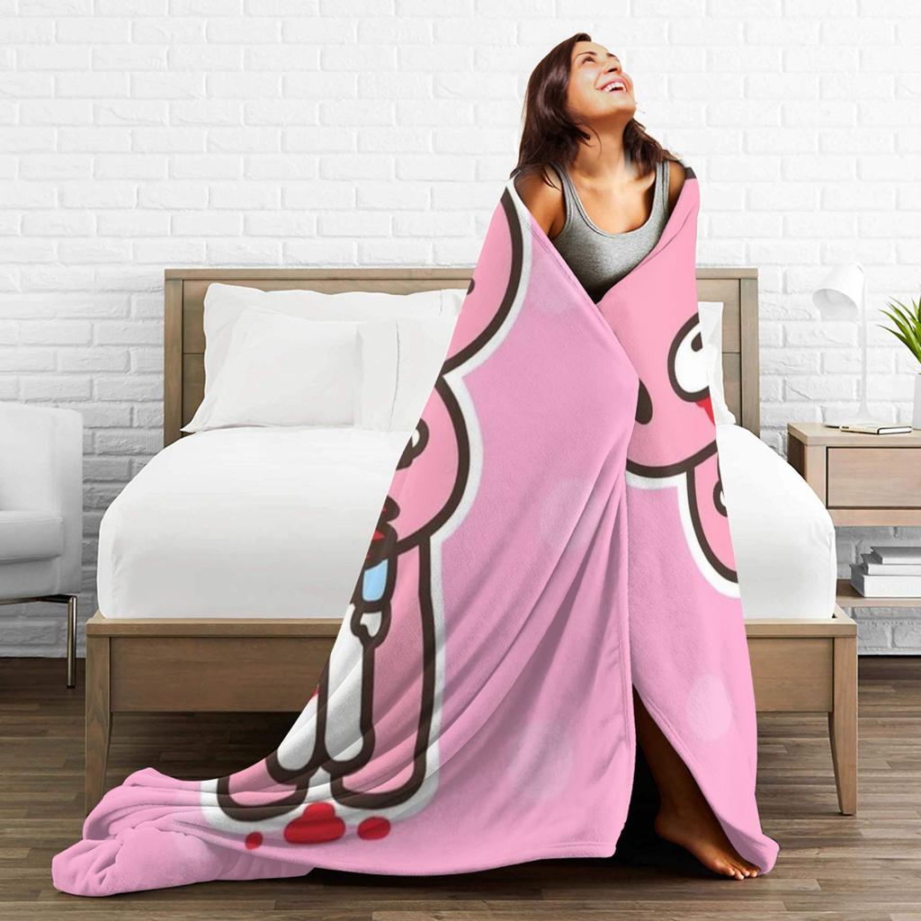 Gloomy Bear Flannel Blanket Winter  Warm Soft Throw Blanket for Kids Bedroom Fashion Bedspread Sofa Bed Cover