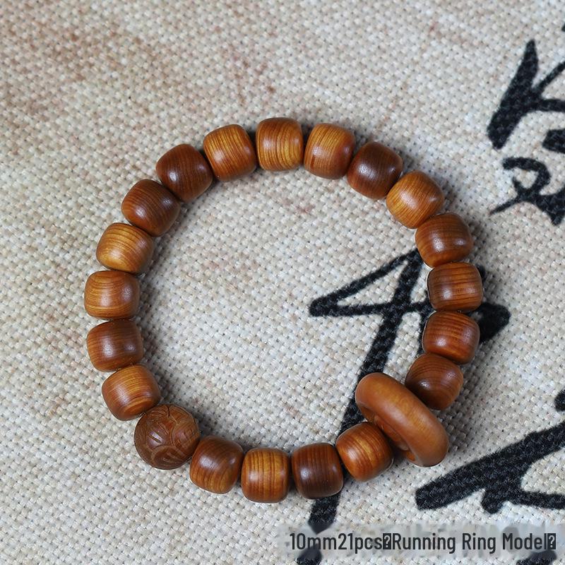 «Мужской браслет Taihang Aged Cypress — ювелирные изделия из черных масляных бусин Будды»