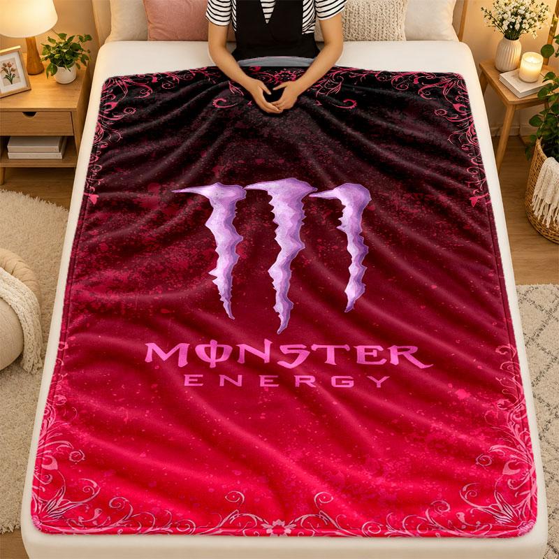 Фланелевое одеяло Monster Energy Теплое Мягкое Плед для Использования в Помещении на Диване Кровати Гостиной