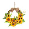 1PC Artificial Sunflower Garland 30*30 Cm Autumn Sunflower Wreath For Thanksgiving & Seasonal Home Decor Wreaths & Garlands