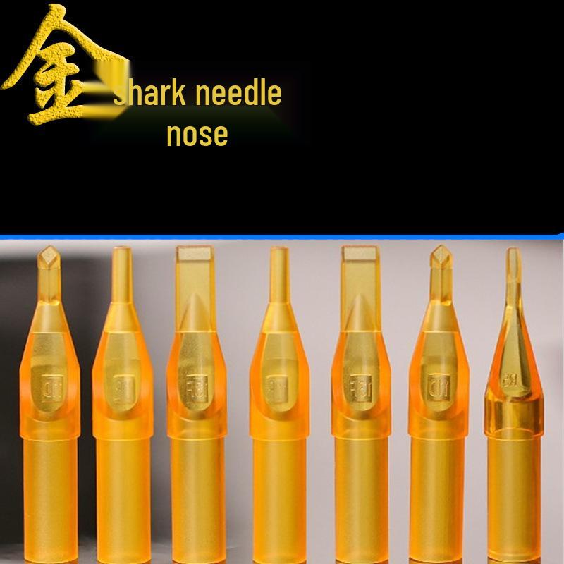 Прозрачные тату-наконечники Leiming Golden Shark – Одноразовые тату-принадлежности