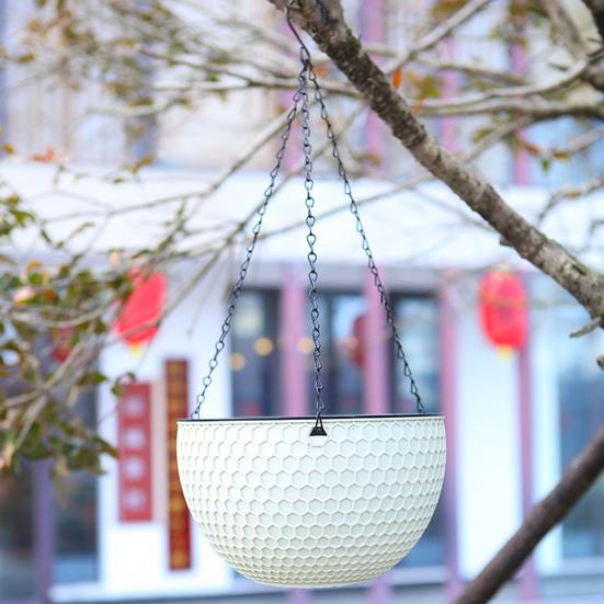 Подвесная корзина для цветов, имитация сот, самопоглощение воды, водонепроницаемая уличная вешалка для растений из смолы для сада