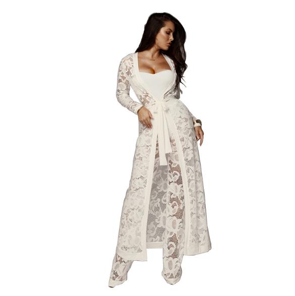 Womens Fashion Elegant Lace Rompers Jumpsuit Sexy Ladies Casual Wide Leg Jumpsuit Three Piece Suit