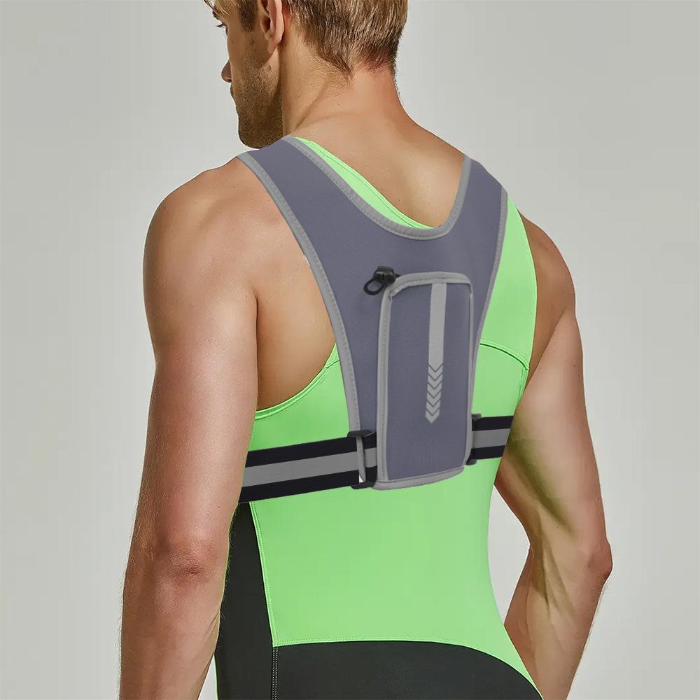Унисекс-рюкзак для бега со светоотражающим жилетом и держателем для бутылки с водой, идеально подходит для пеших прогулок, фитнеса и занятий спортом на открытом воздухе.