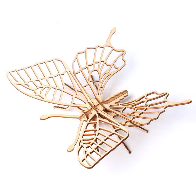 Children's DIY Wooden Puzzle Three-Dimensional 3D Hand Assembled Insect Model Brain Game Toys for Kids Gift